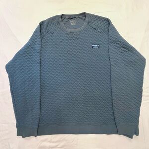 L.L. Bean Blue Quilted Crewneck Sweatshirt XXL